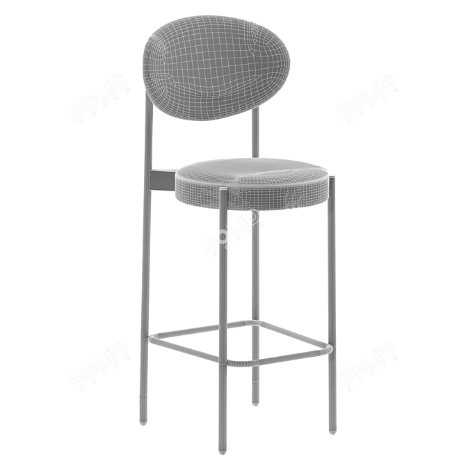 Beige Barstool by Verner Panton 3D model image 7