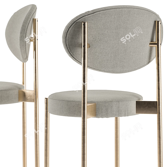 Beige Barstool by Verner Panton 3D model image 9