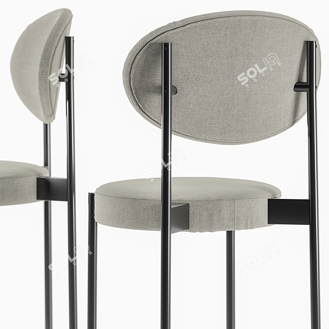 Beige Barstool by Verner Panton 3D model image 12