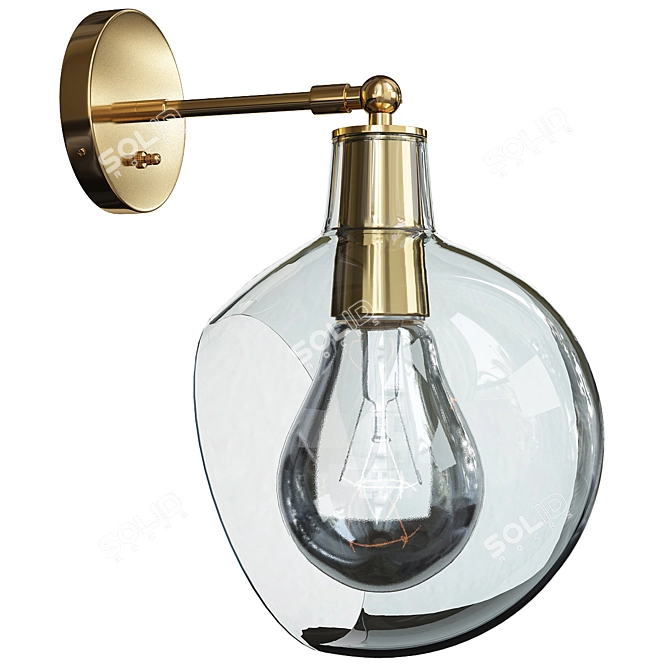 Angled Articulating Edendale Sconce 3D model image 1