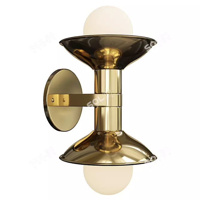 Sleek Crawford Double Wall Sconce 3D model image 1