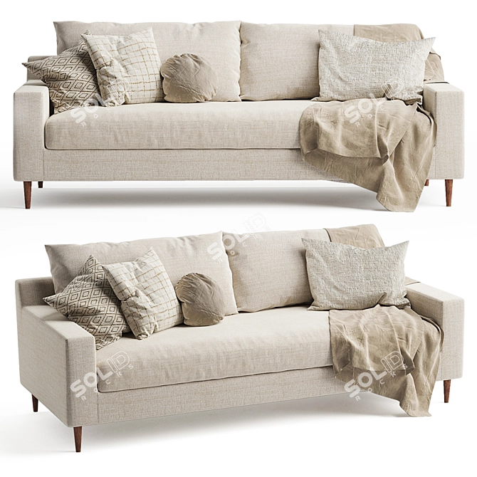 Sleek Sloan Sofa: Modern Comfort, Timeless Elegance 3D model image 1