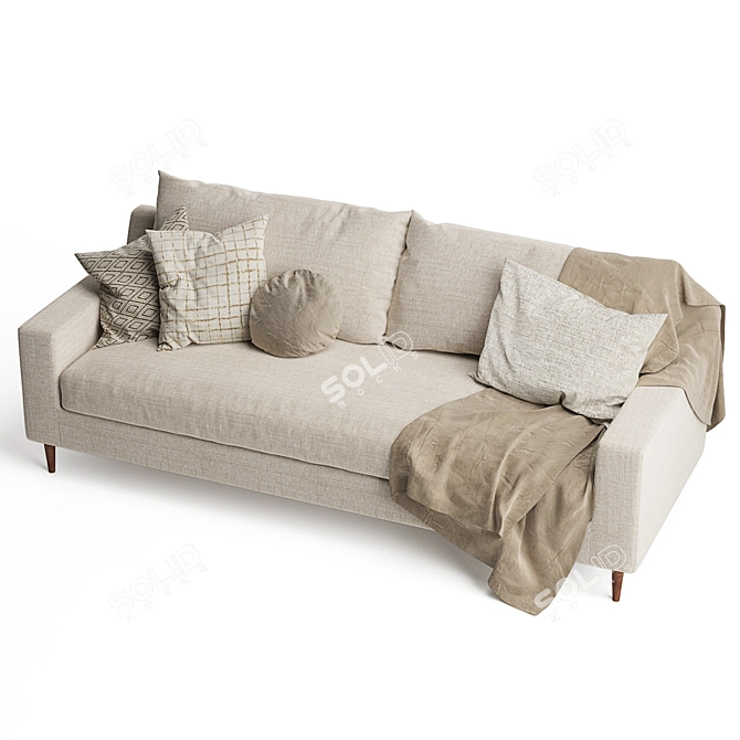 Sleek Sloan Sofa: Modern Comfort, Timeless Elegance 3D model image 3