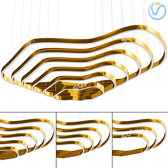 Elegant Andante Pendant Lamps 3D model image 1