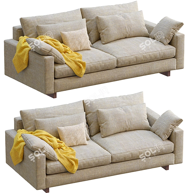 West Elm Harmony Sofa: Modern Style & Maximum Comfort 3D model image 5