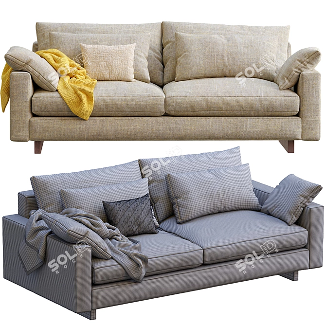 West Elm Harmony Sofa: Modern Style & Maximum Comfort 3D model image 6