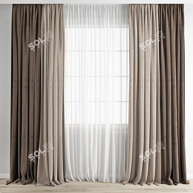 Polygonal Curtain Model 3D model image 5