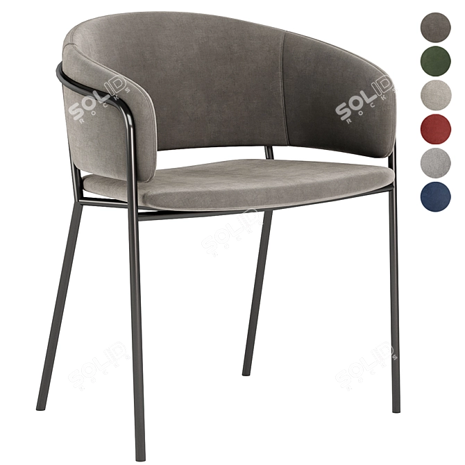 Luxury Velvet Chair: Konnie 3D model image 2