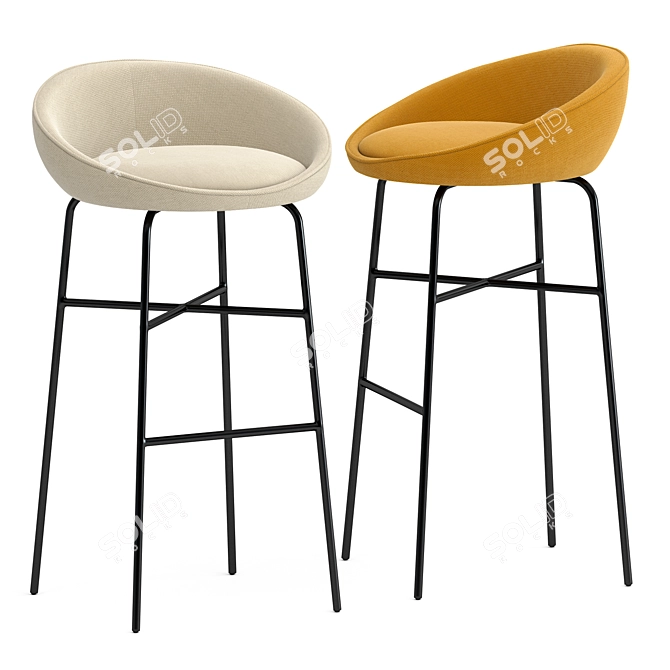 Elegant Bloom Barstool by Parla 3D model image 3