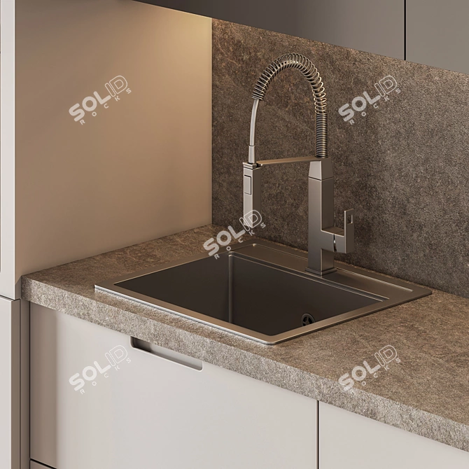 Sleek Kitchen001: Modern Design, Multiple Render Options 3D model image 5