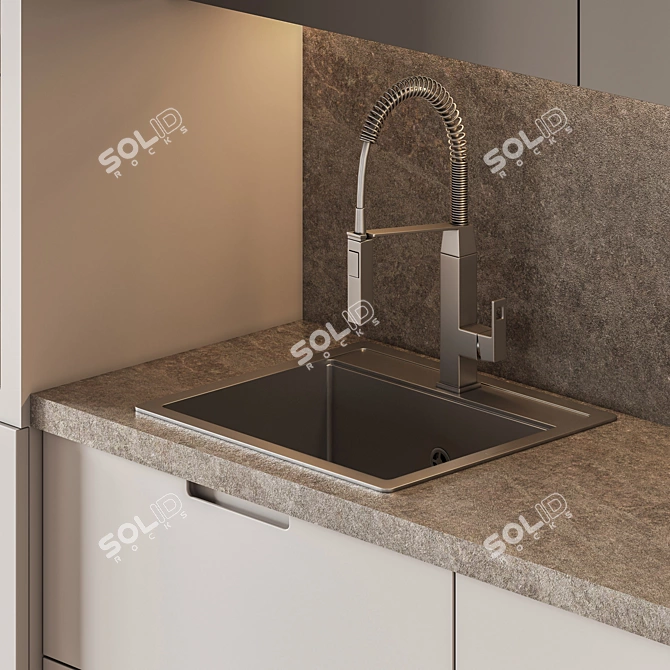 Sleek Kitchen001: Modern Design, Multiple Render Options 3D model image 12