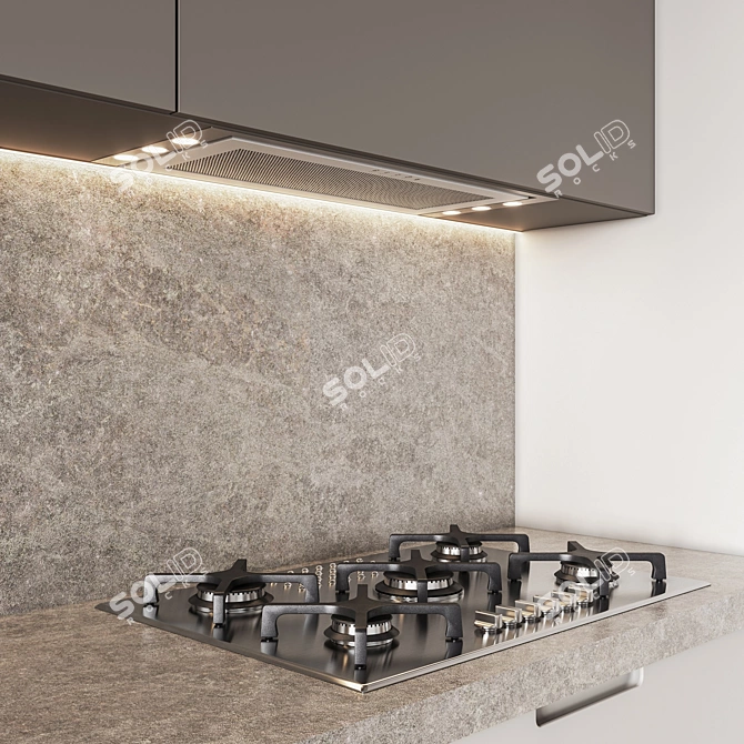 Sleek Kitchen001: Modern Design, Multiple Render Options 3D model image 13