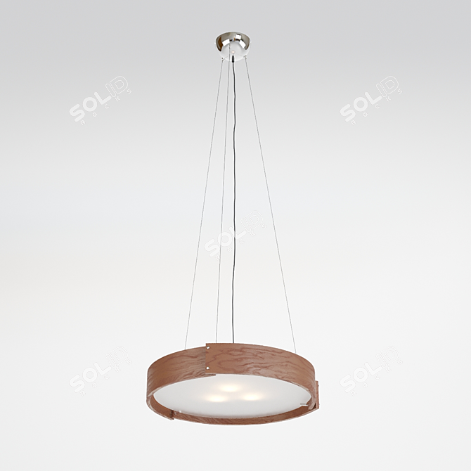 Wooden Maple Pendant Light 3D model image 1