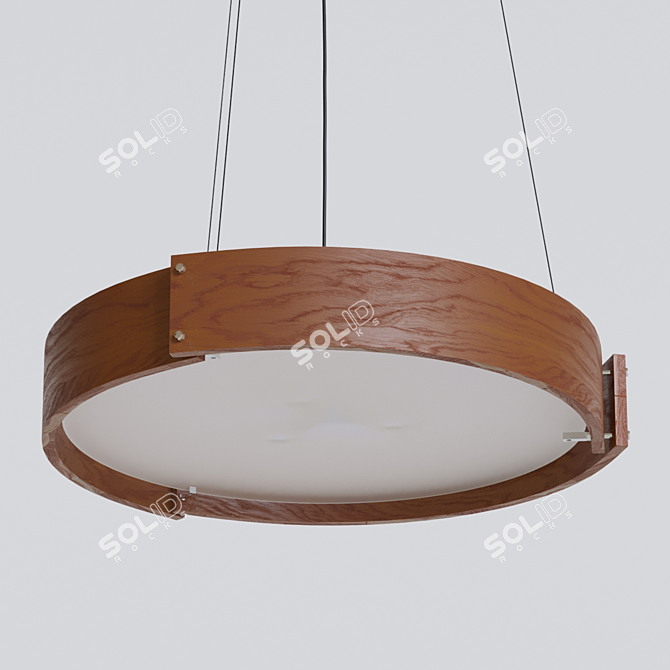 Wooden Maple Pendant Light 3D model image 2