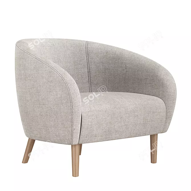 Elegant Scoop Armchair: John Lewis Design 3D model image 1