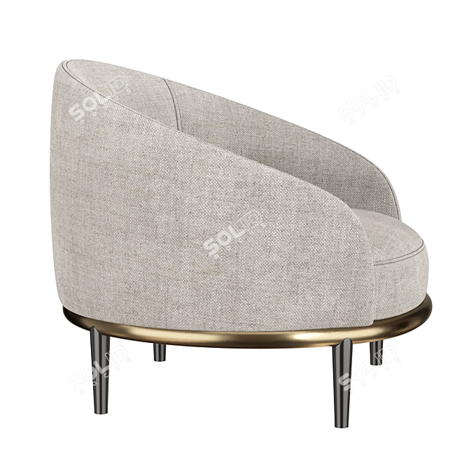 Elegant Potocco Armchair 3D model image 3