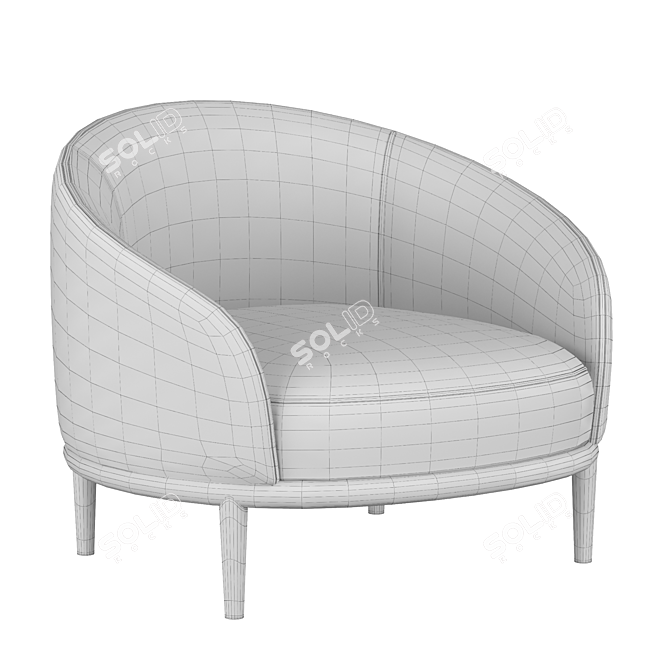 Elegant Potocco Armchair 3D model image 4