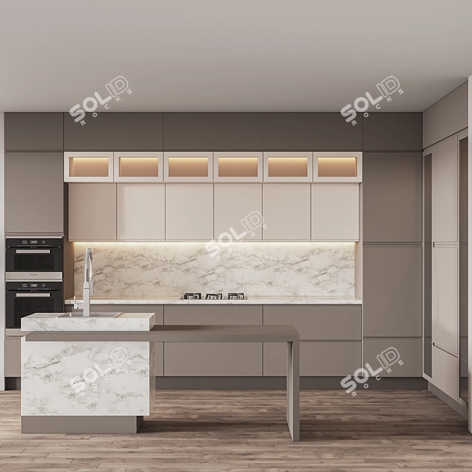 Modern Kitchen002: 3D Model 3D model image 2