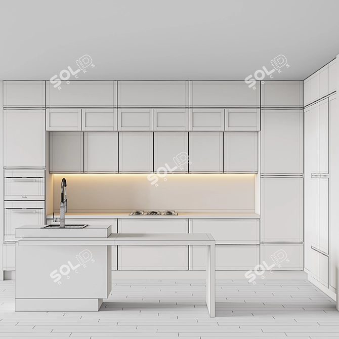 Modern Kitchen002: 3D Model 3D model image 7