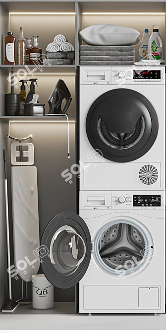 Sleek Laundry Room Vol. 03 3D model image 11