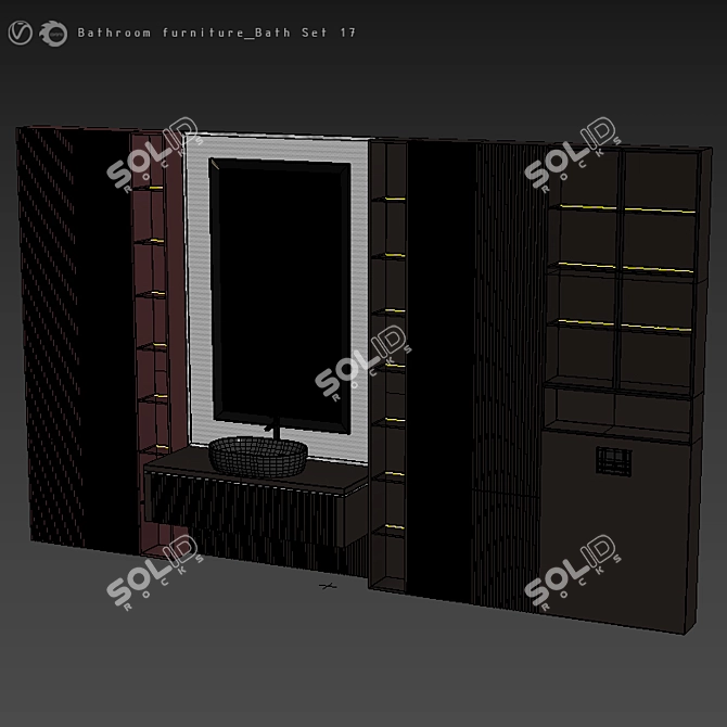 Modern Bathroom Furniture Set 3D model image 5