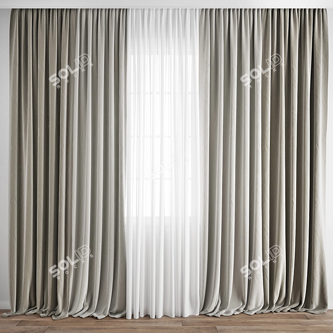 Polygonal Curtain Model 3D model image 1