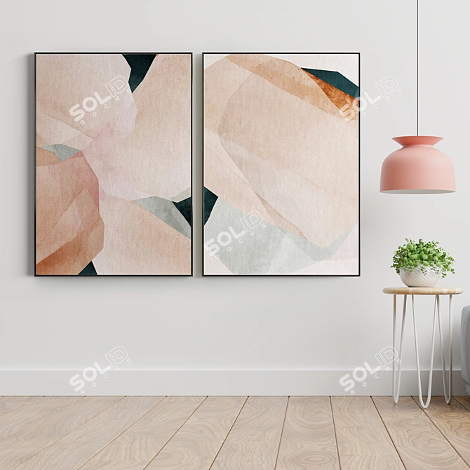 Elegant Frames Collection: Set of 2 Paintings | 5 Materials | 100x70cm 3D model image 3