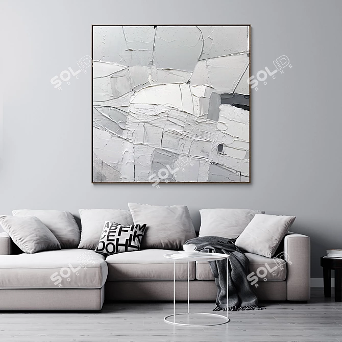 Abstract Plaster Square Photo Frames - Set of 2 3D model image 8