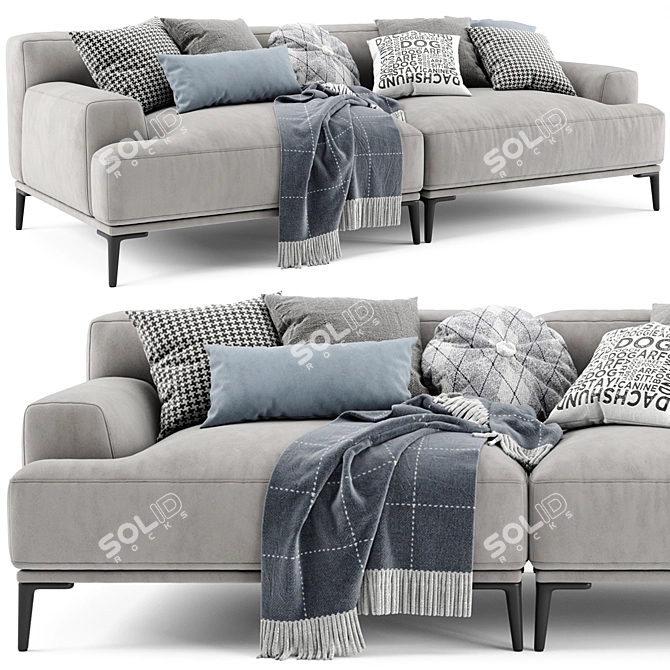 Abisko 2-Seater Sofa: Modern Design, Comfortable Seating 3D model image 1