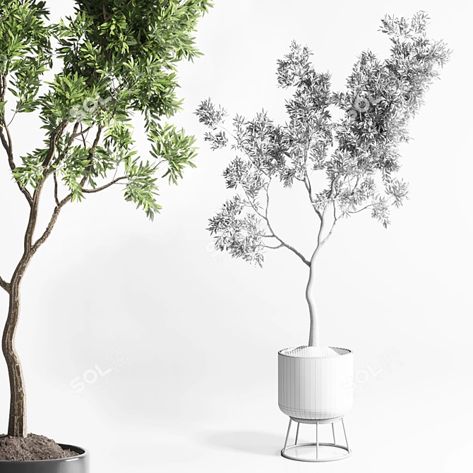 150 Plant Tree Metal Vase: Indoor Elegance 3D model image 6