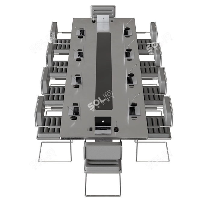 Sleek Modern Conference Table 3D model image 2