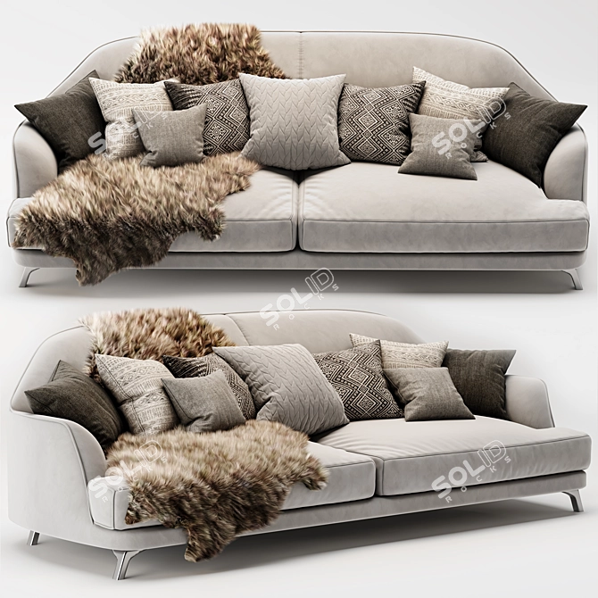 Natuzzi DON GIOVANNI Fabric Sofa 3D model image 1