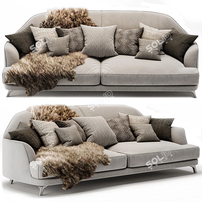 Natuzzi DON GIOVANNI Fabric Sofa 3D model image 6