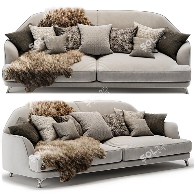 Natuzzi DON GIOVANNI Fabric Sofa 3D model image 7