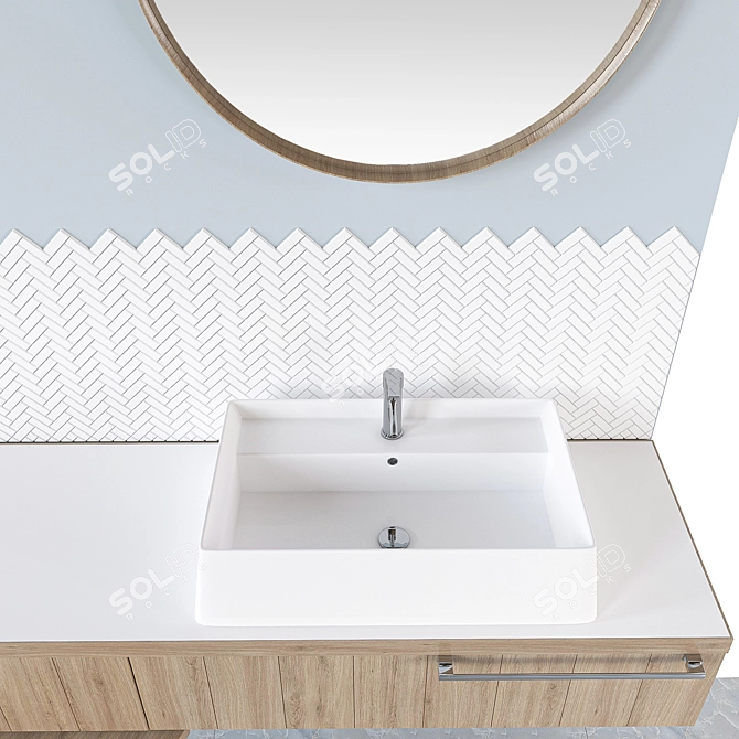 Modern Bathroom Furniture Set: Vray, Corona, 63000 Polys 3D model image 3