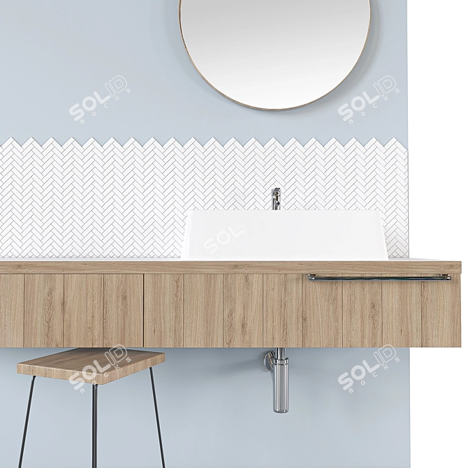 Modern Bathroom Furniture Set: Vray, Corona, 63000 Polys 3D model image 4