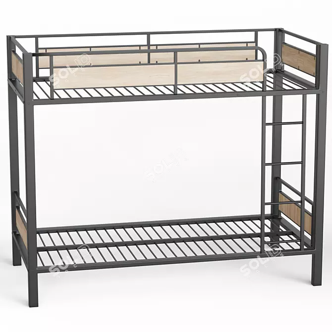 Hiba 2-Tiered Bed with Bases 3D model image 2