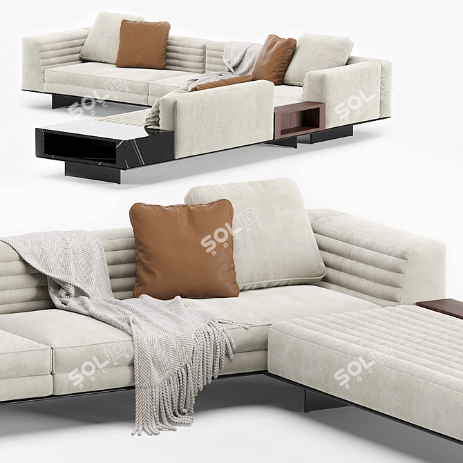 Modern Minotti Roger Modular Sofa - Versatile & Elegant 3D model image 2