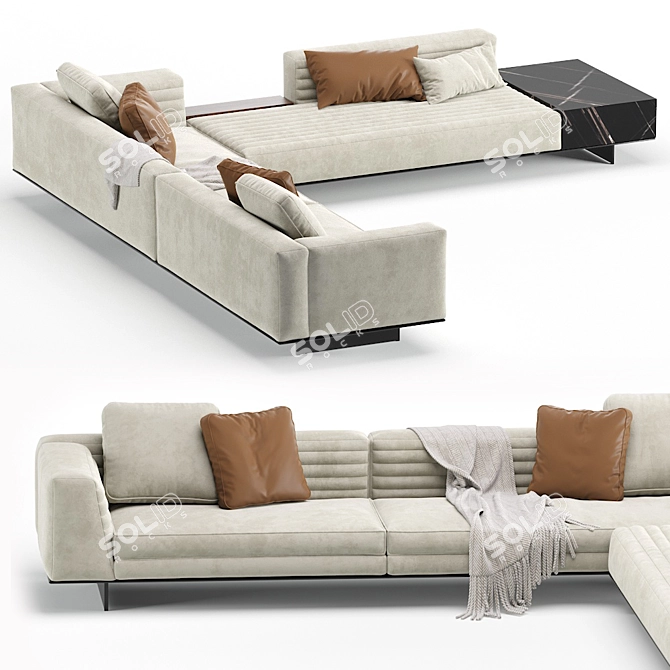 Modern Minotti Roger Modular Sofa - Versatile & Elegant 3D model image 5