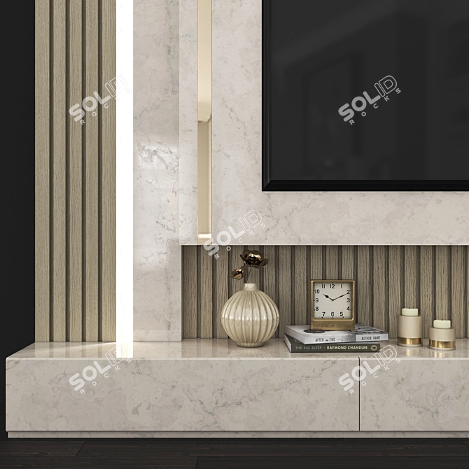 Title: Mod TV Wall Set 109 3D model image 4