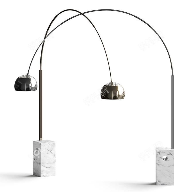 Minimalist Arco Floor Lamp 3D model image 1