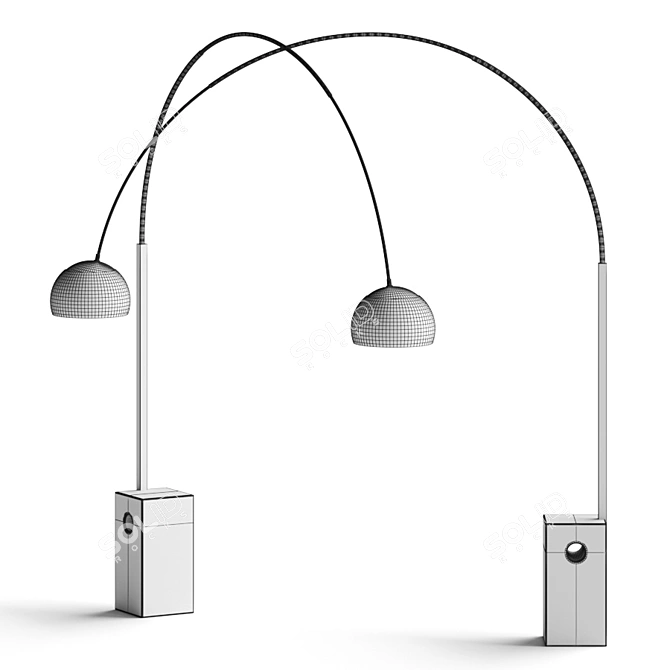 Minimalist Arco Floor Lamp 3D model image 2