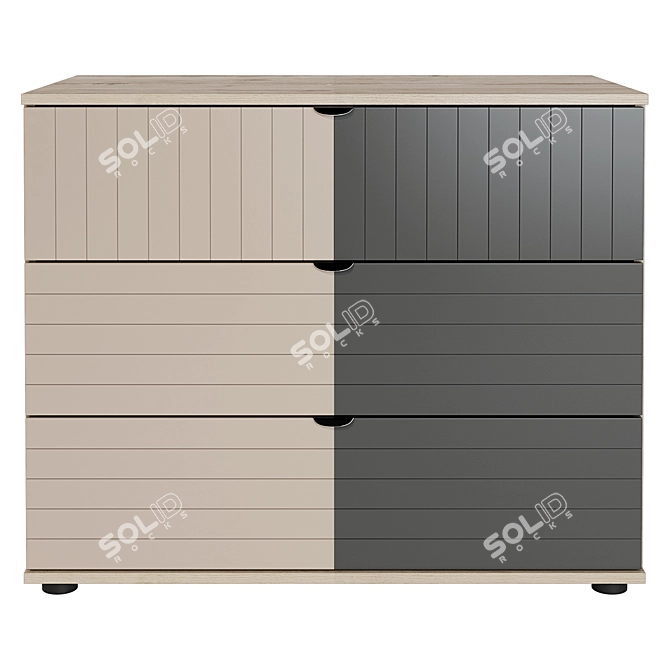 Mont Blanc-3 Chest of Drawers: Elegant Storage Solution 3D model image 3