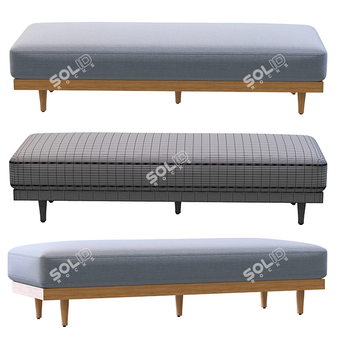 Newport Bench: Modern Elegance for Your Space 3D model image 3