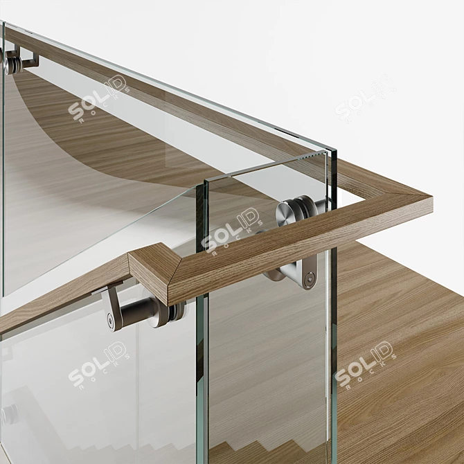 Sleek Modern Staircase Design 3D model image 5