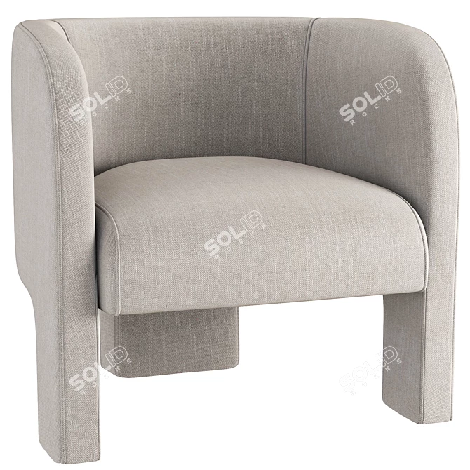 Elegant Luna Chair: Stylish and Comfortable 3D model image 1
