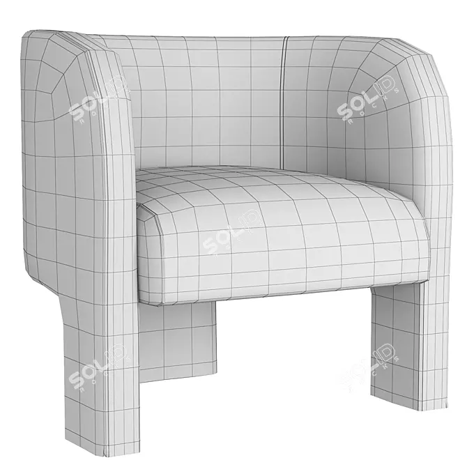 Elegant Luna Chair: Stylish and Comfortable 3D model image 5