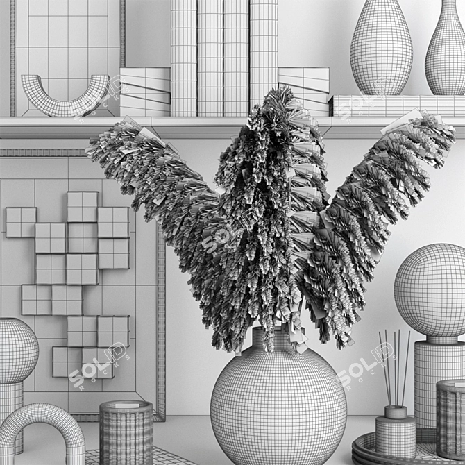 3D Model Set: Decorative Flower Arrangement 3D model image 4