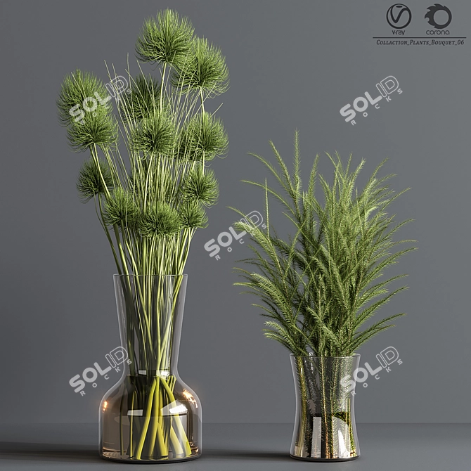 Elegant Greenery Bouquet 3D model image 3