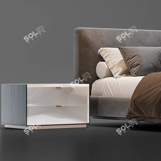 Contemporary King Bed by Minotti - Andersen 3D model image 4
